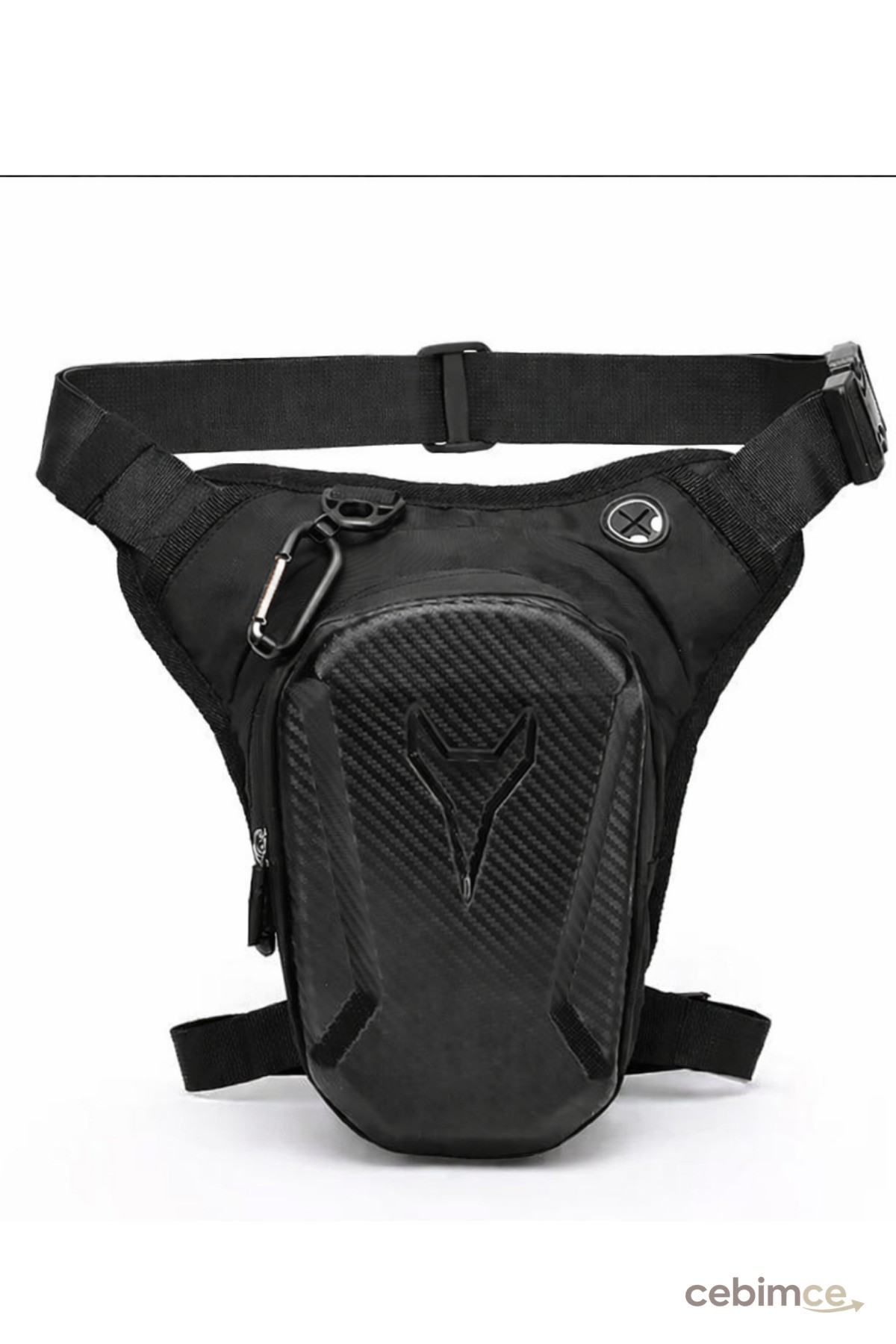NEWISH POLO ACCESSORIES Siyah Erkek Motorcu Bacak Çantası Su Geçirmez Sert Korumalı Gece Görüşlü Outdoor Bel ve Omuz Çantası