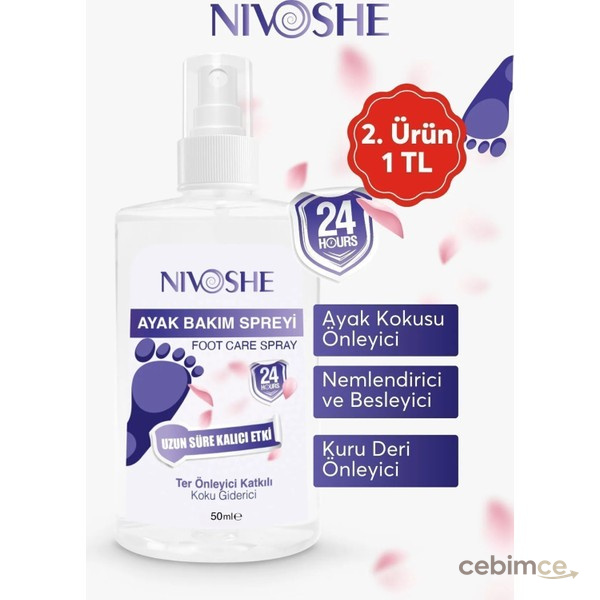 Nivoshe Ayak Kokusu Giderici Önleyici Sprey Ayakkabı Kokusu Giderici Önleyici Sprey Ayak Kokusu Spreyi50ML