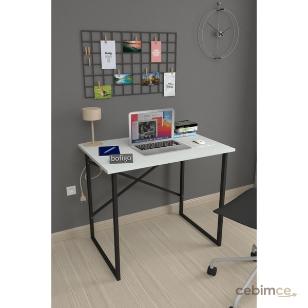 Bofigo 60X90 cm Çalışma Masası Bilgisayar Masası Ofis Ders Yemek Masası Hugo Beyaz