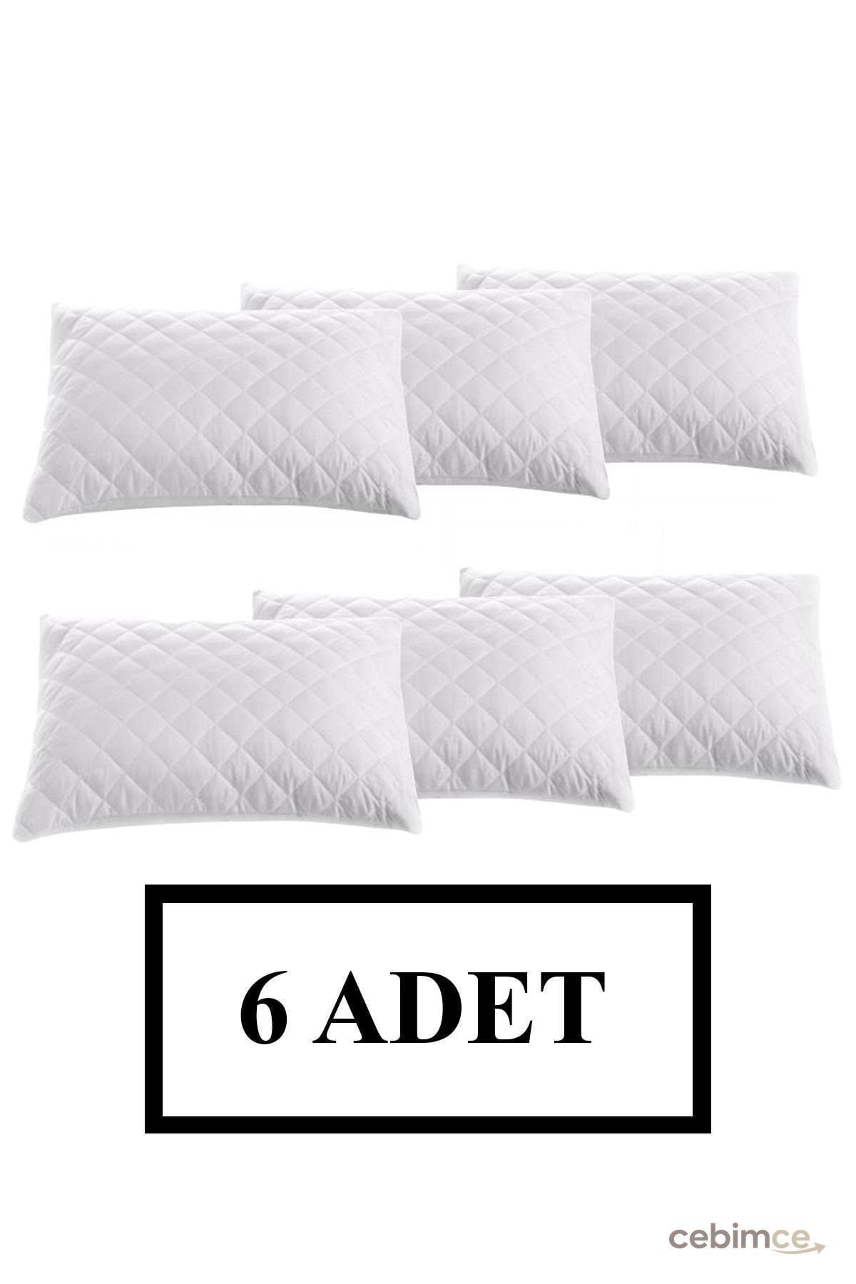 ADARYA HOME 6 Adet Kapitoneli Fermuarlı Yastık Koruyucu Alez 50x70 cm