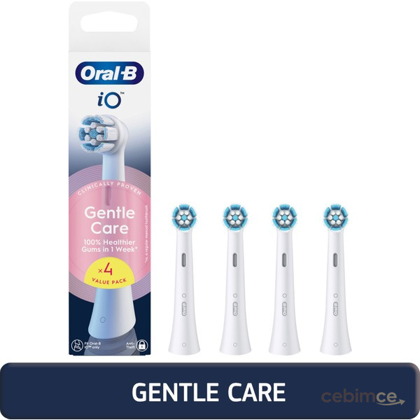 Oral-B iO Gentle Care Beyaz Diş Fırçası Yedek Başlığı 4 Adet Yumuşak Kıllarla Hassas Temizlik
